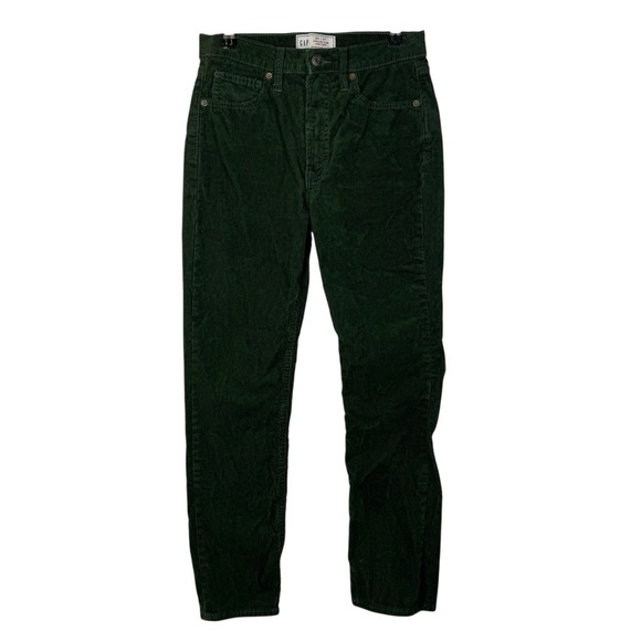Gap Green Vintage Slim High Rise Corduroy Pants 26 Short - Picture 2 of 5